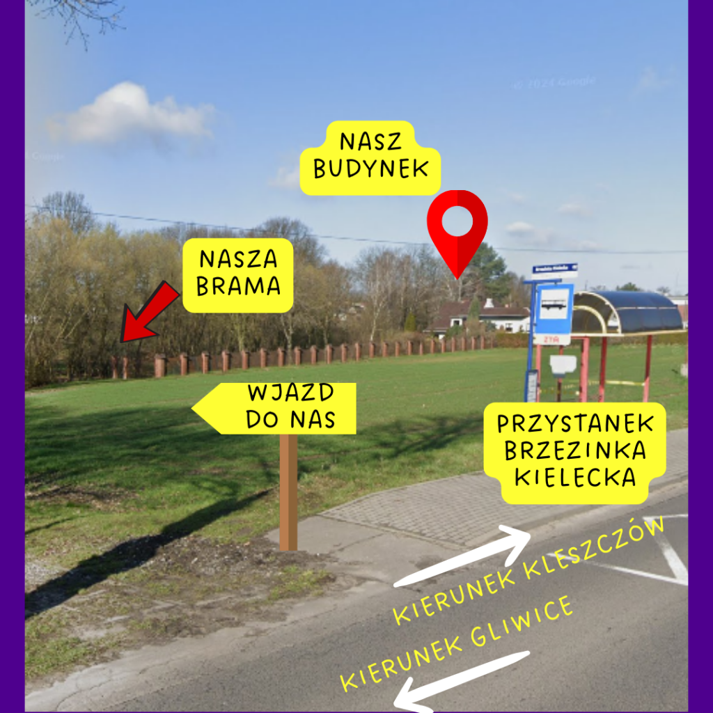 oznaczenie wjazdu do filii w Brzezince